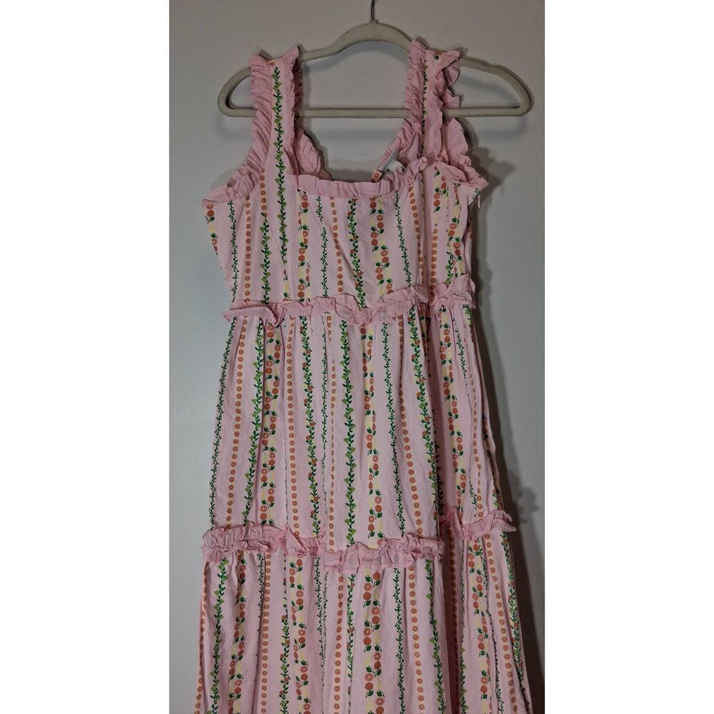 Neon rose London womens small maxi dress pink tiered floral boho sundress - Picture 6 of 11